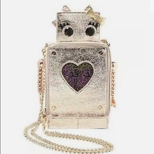 Rose Gold Betsey Johnson Robot Chain Crossbody Love Machine Bag NWT Festival